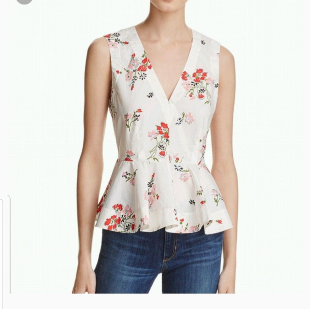 Rebecca Taylor- Marguerite Floral Peplum Top